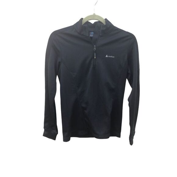 Odlo Womens Black Active Long Sleeve Athletic Top Pullover Sweatshirt Small (SM) - Picture 1 of 7